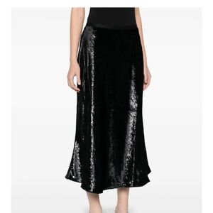 Polo Ralph Lauren Elegant Black sparkly/metallic Velvet Skirt NWT